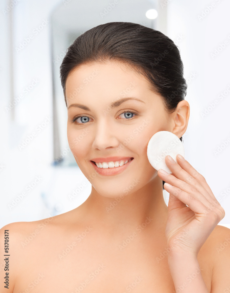beautiful woman with cotton pad beautiful woman with cotton pad