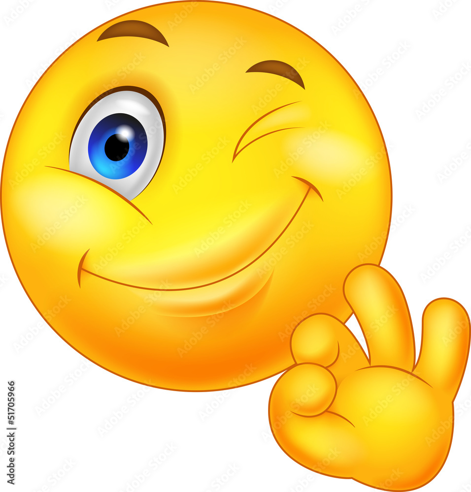 Smiley Emoticon With Ok Sign Stock Vector Adobe Stock