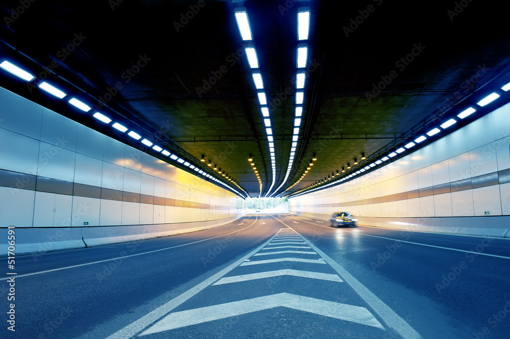 Abstract speed motion in urban highway road tunnel Abstract speed motion in urban highway road tunnel