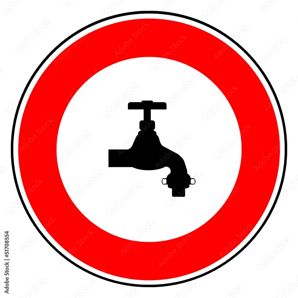 Robinet d'eau dans un panneau de signalisation Stock Illustration ...