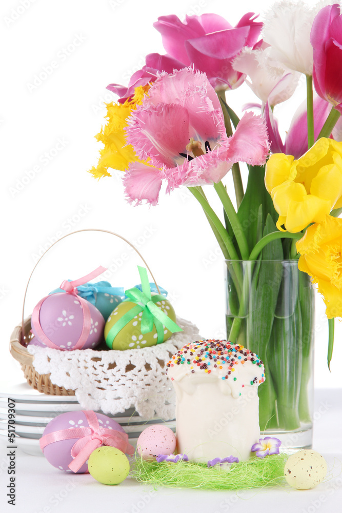 Obraz premium Place setting for Easter close up