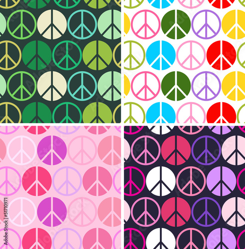 colourful peace seamless pattern