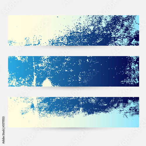 Blue Themed Grunge Banner Set