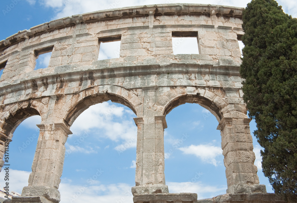 Roman amphitheater in Pula, Croatia