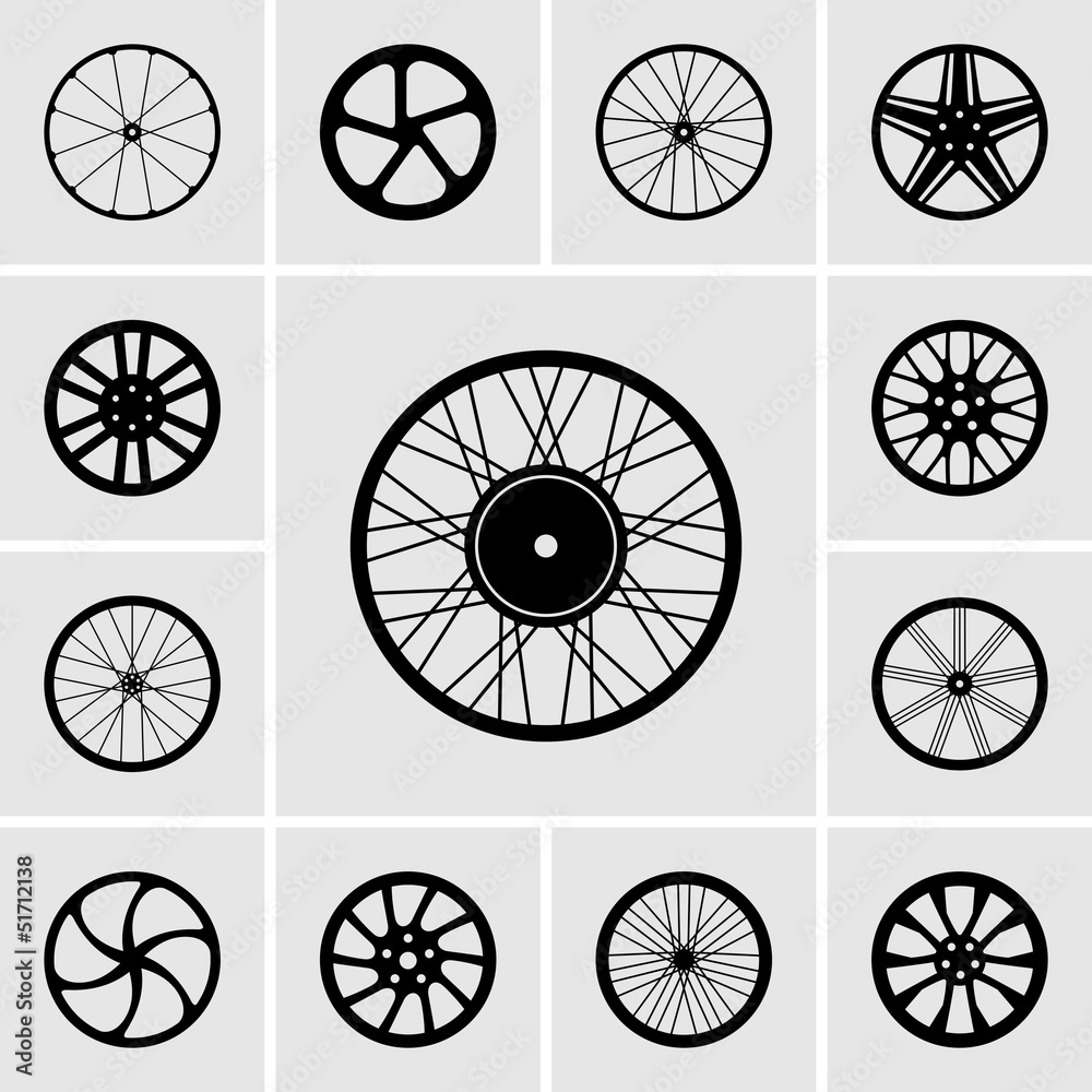 Set of wheels icons