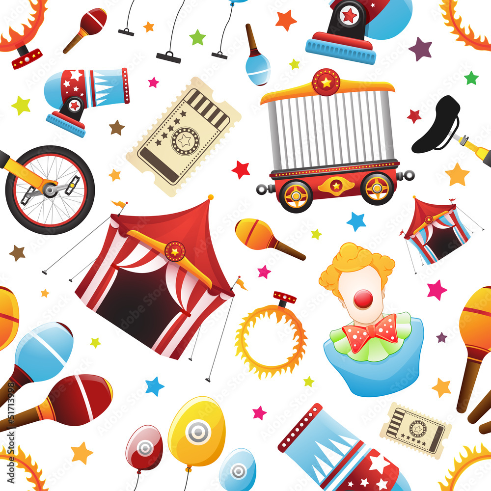 Seamless Circus Icon Pattern Seamless Circus Icon Pattern