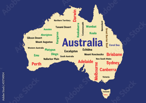 WEB ART DESIGN TAG CLOUD AUSTRALIA KANGAROO PLATYPUS 200