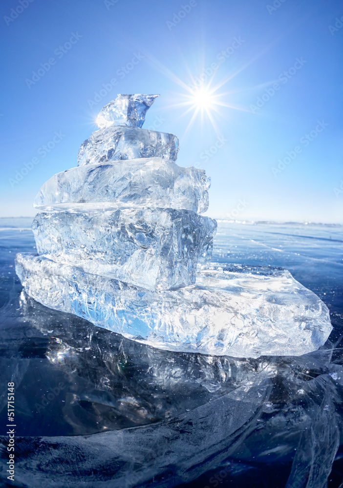 Ice ship on winter Baical