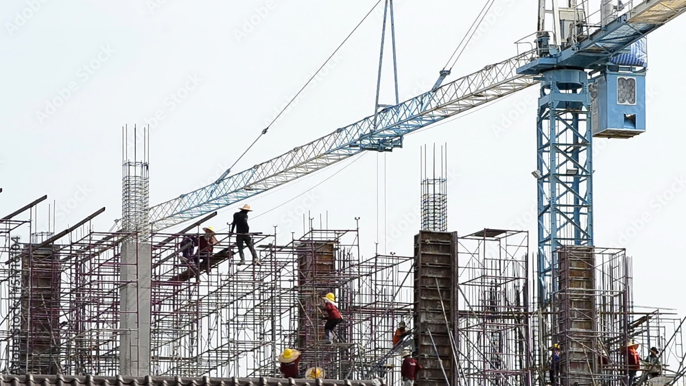 people working in construction site