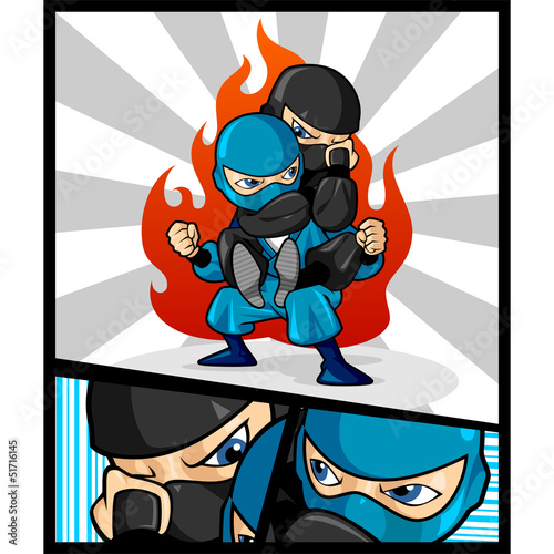 Canvas Print Fighting Ninja