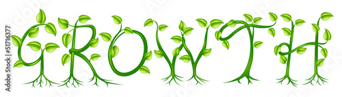 Growth plant typography concept