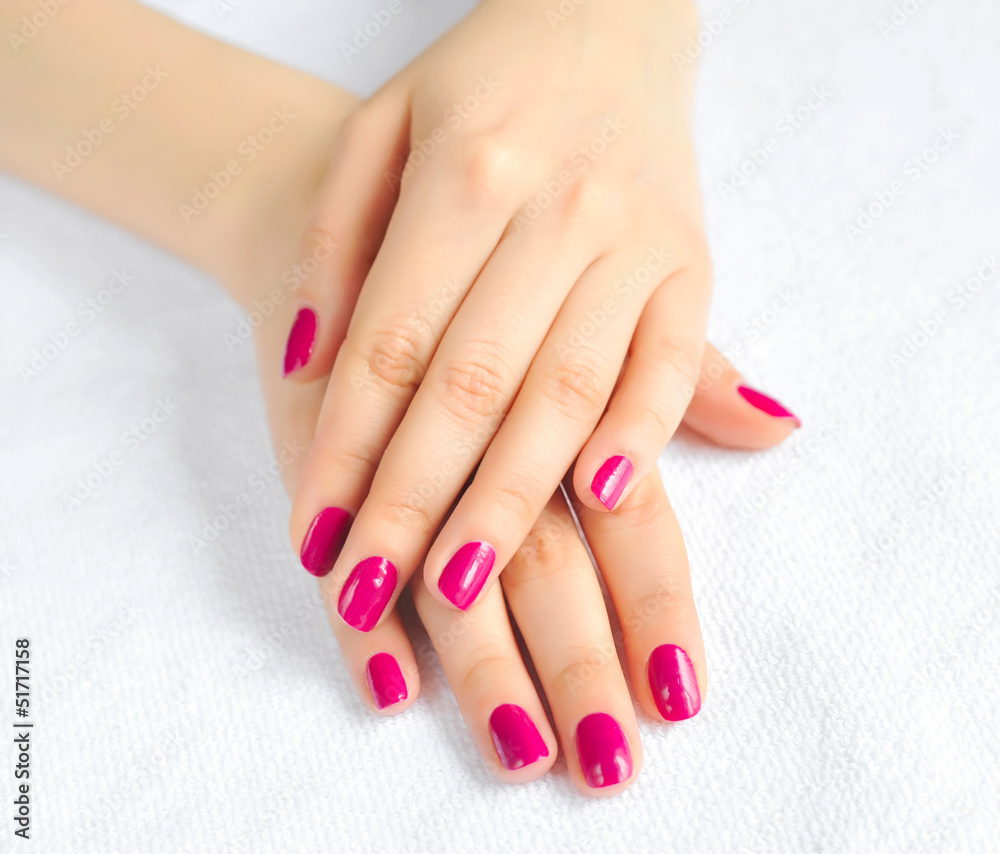 Woman beautiful hands with manicure Woman beautiful hands with manicure