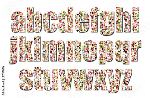 a lot of people portraits - LOWERCASE ALPHABET