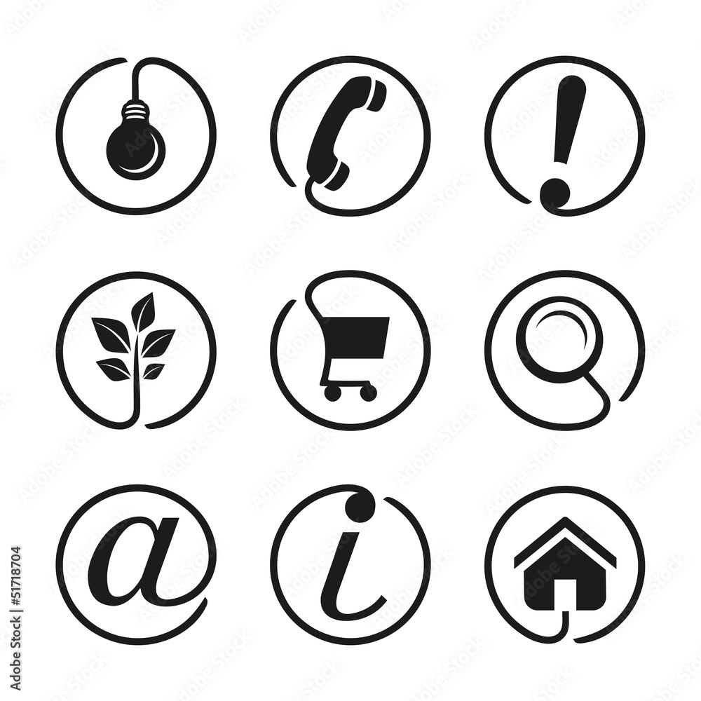 Web icons collection - black-white