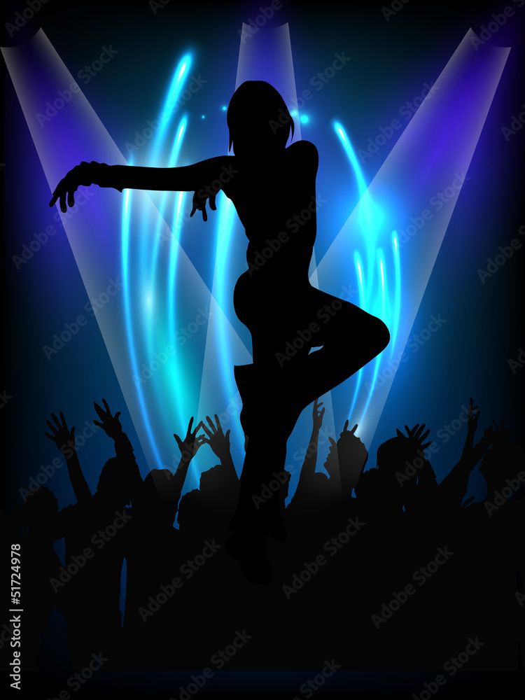 Musical dance party background. flyer or banner with silhouette Musical dance party background. flyer or banner with silhouette