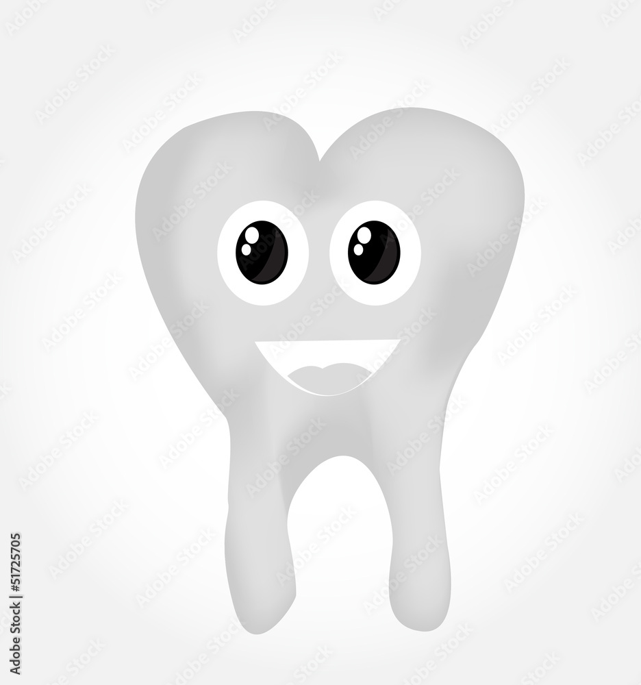 tooth illustartion on white background tooth illustartion on white background