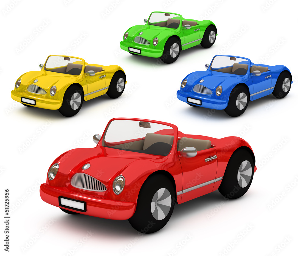3d-rendering of colorful cars