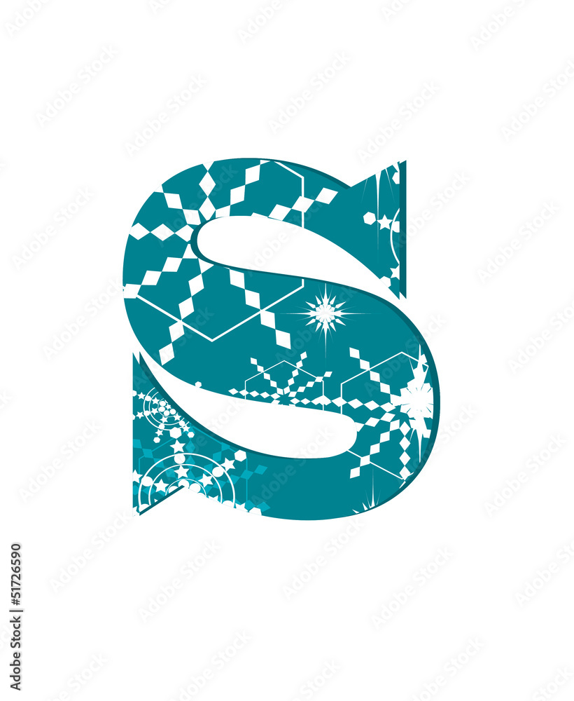 vector snow font letter S vector snow font letter S