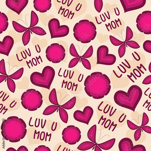 Seamless Patterns for Mothers Day celebration.