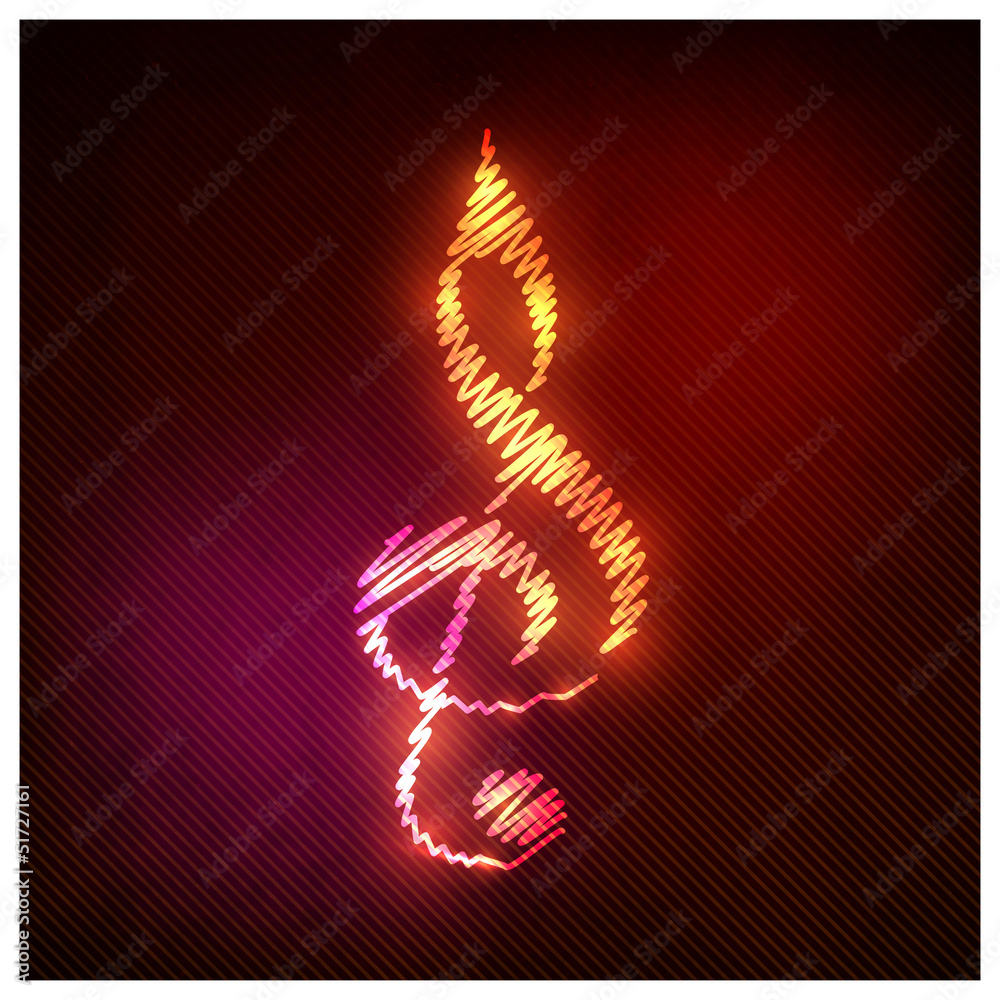 Obraz premium Abstract musical note, music concept.