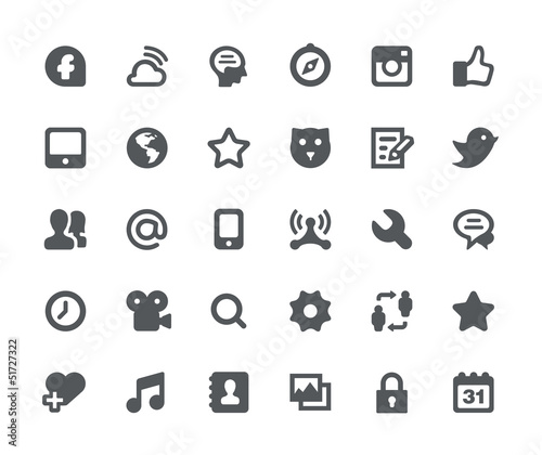Social media network icon set