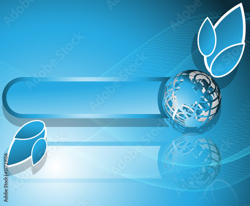 blue background with globe