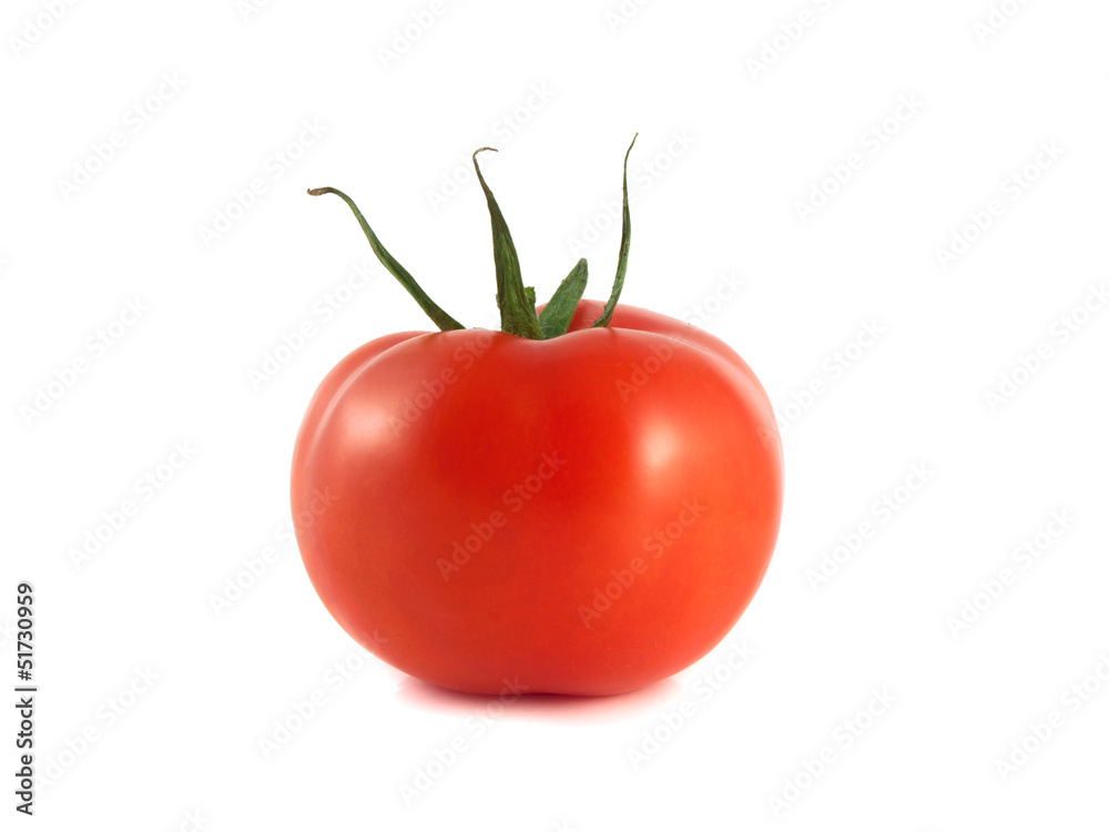 Isolated red ripe tomato on a white background Isolated red ripe tomato on a white background