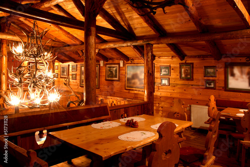 Obraz na plátne Detail in restaurant interior