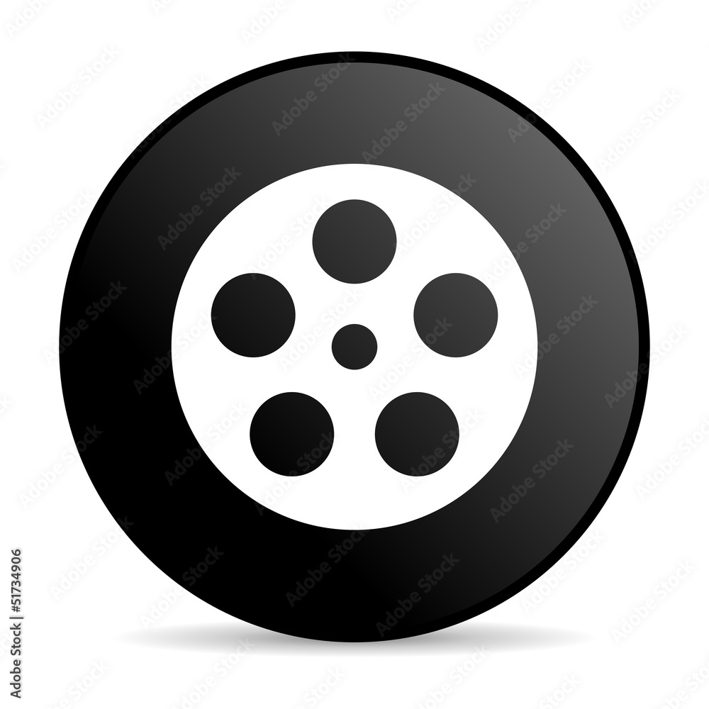 film black circle web glossy icon