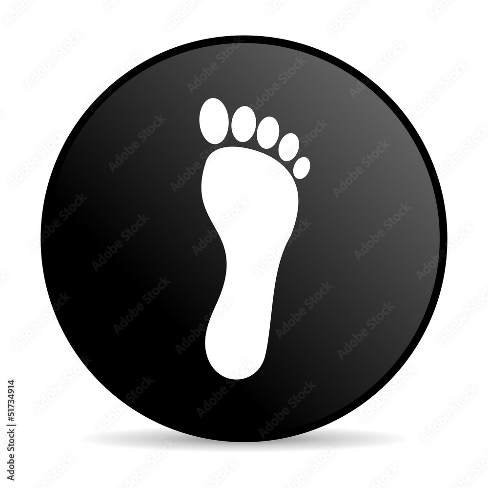 footprint black circle web glossy icon footprint black circle web glossy icon