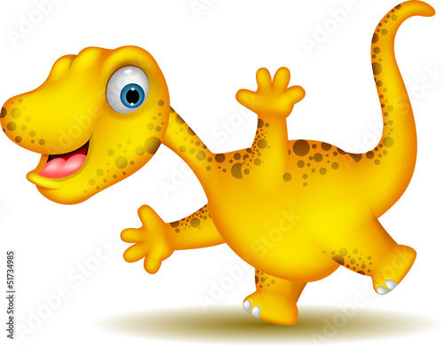 Fototapeta Naklejka Na Ścianę i Meble -  cute yellow dinosaur cartoon