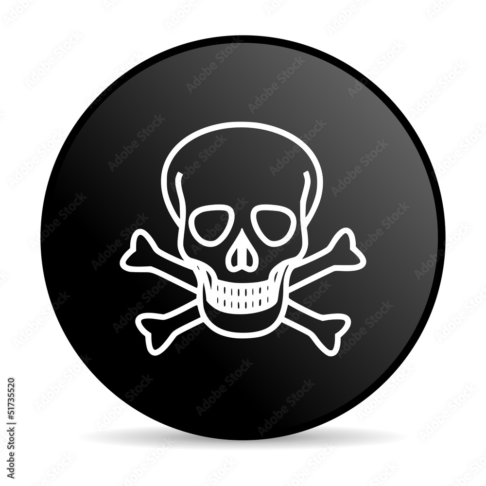 skull black circle web glossy icon skull black circle web glossy icon