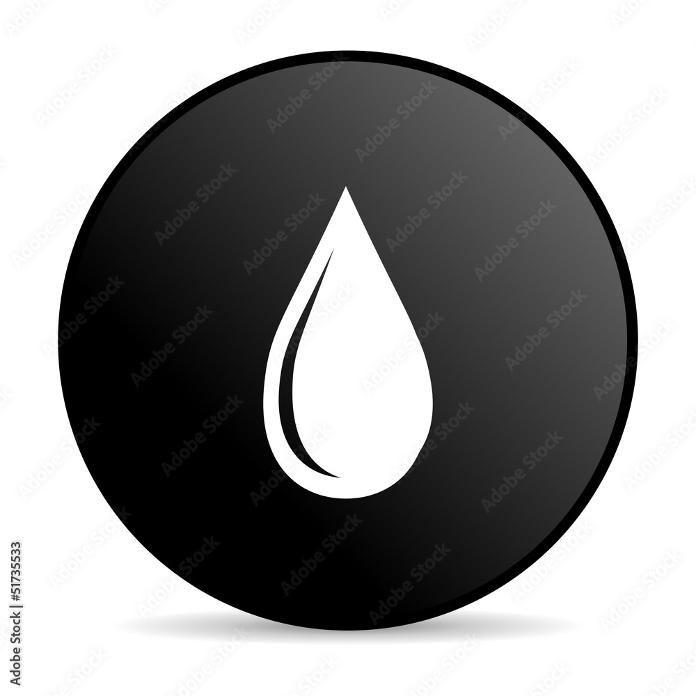 water drop black circle web glossy icon water drop black circle web glossy icon