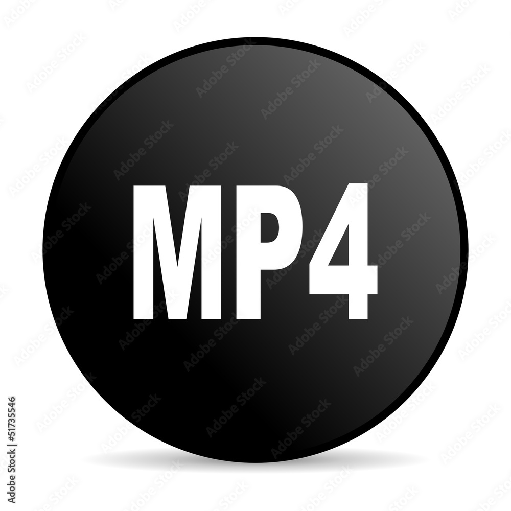 mp4 black circle web glossy icon mp4 black circle web glossy icon