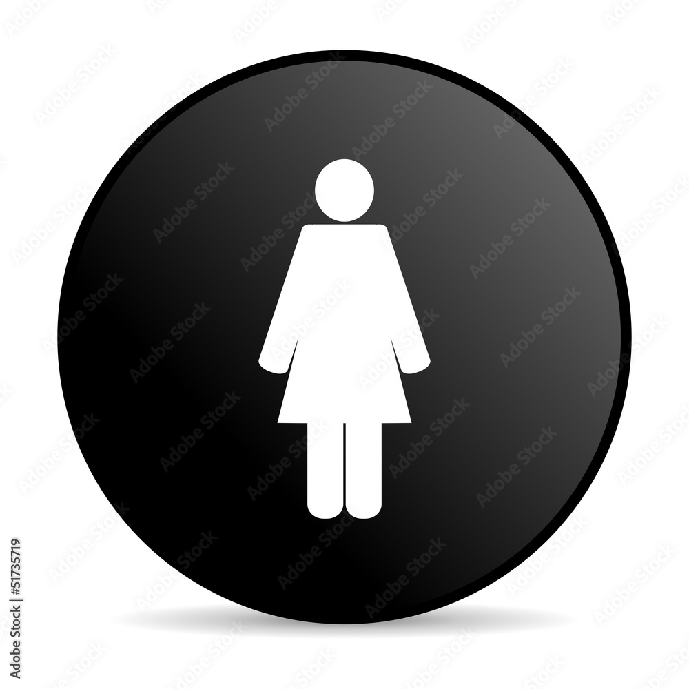 woman black circle web glossy icon woman black circle web glossy icon
