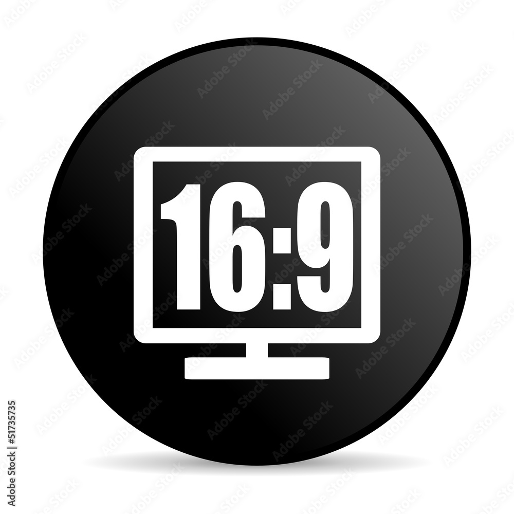 16 9 display black circle web glossy icon 16 9 display black circle web glossy icon