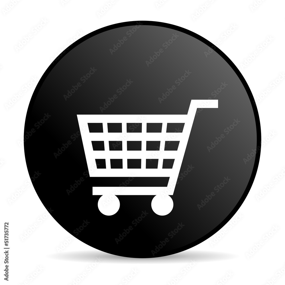 shopping cart black circle web glossy icon shopping cart black circle web glossy icon