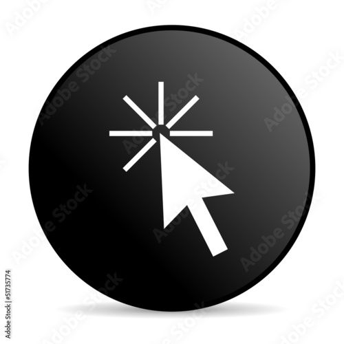 click here black circle web glossy icon