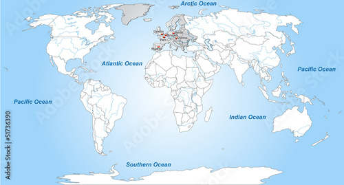 Landkarte von Europa und der Welt