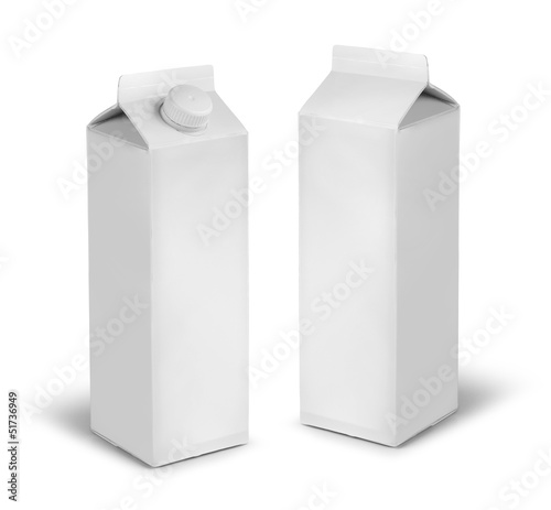 Blank milk or juice carton cans