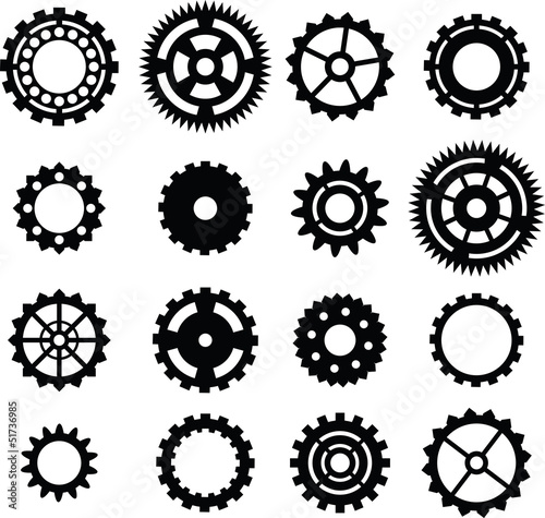 set: black cogwheel