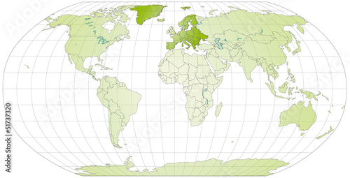 Landkarte von Europa und der Welt