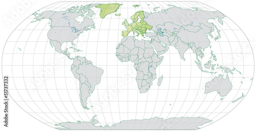 Landkarte von Europa und der Welt