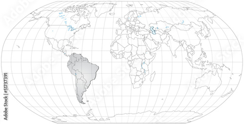 Landkarte von Südamerika und der Welt