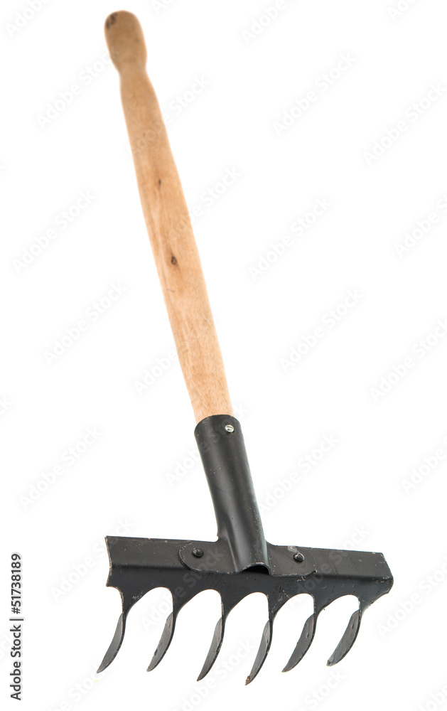 Garden rake is isolated Garden rake is isolated
