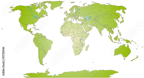 Freigestellte Weltkarte
