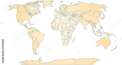 Freigestellte Weltkarte