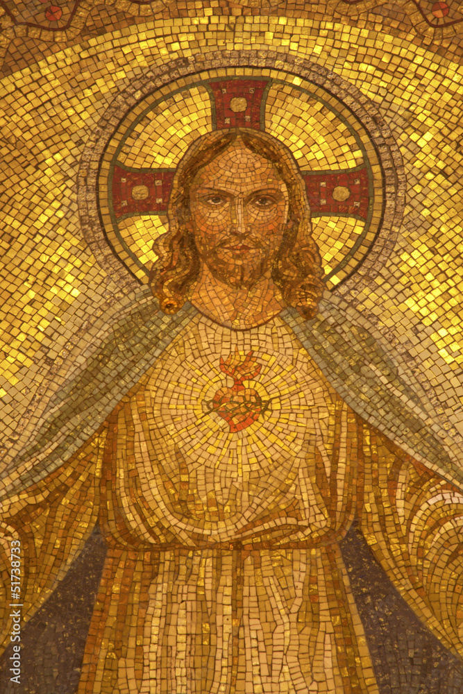Palermo - Mosaic of Jesus from church Convento Dei Carmelitani