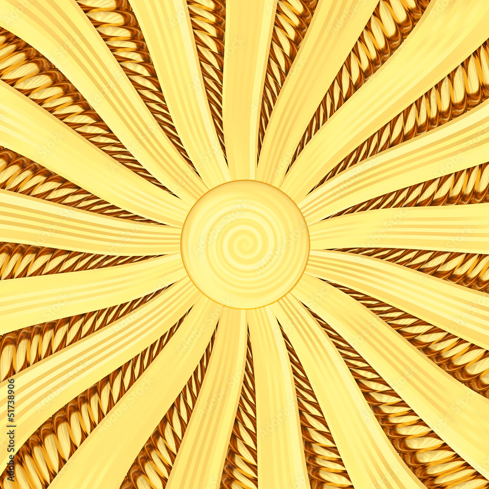 Obraz premium Golden sunburst background with rays and beams