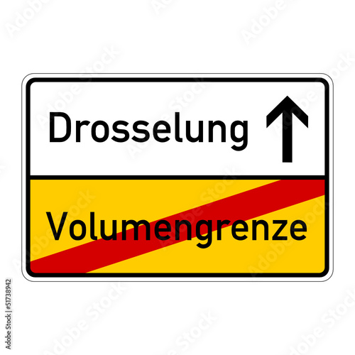 ortsschild volumengrenze drosselung I